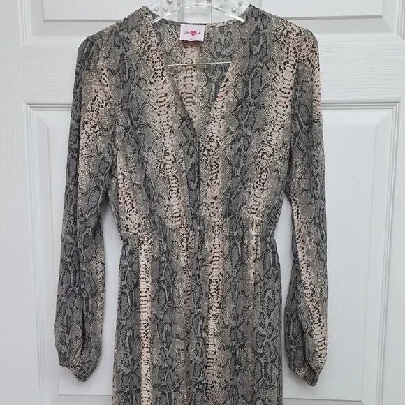 5 For $25 Buddy Love Snake Print Maxi Dress - Picture 3 of 7